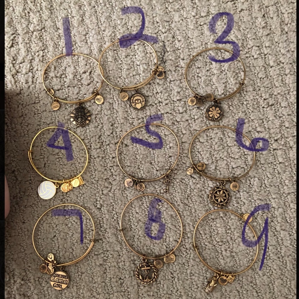 Gold Alex and ani bangle bracelets!